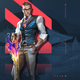 Chamber, Valorant's newest agent, stands in a tight, tailored vest while his right hand materializes his golden signature rifle--Tour De Force.